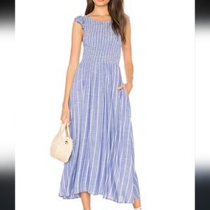 🆕 Free People Butterflies Chambrey Striped Maxi Sundress